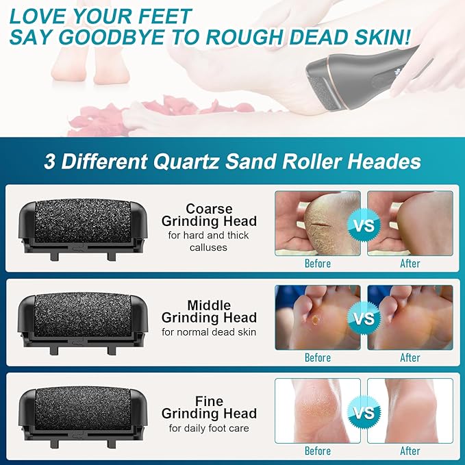 Electric Callus Remover for Feet Rechargeable Portable Electronic Foot File Pedicure Tools 16 In 1 Foot Callus Remover Kit Foot Scrubber Professional Foot Care To Remove Dead Skin Hard Skin Dry Cracks