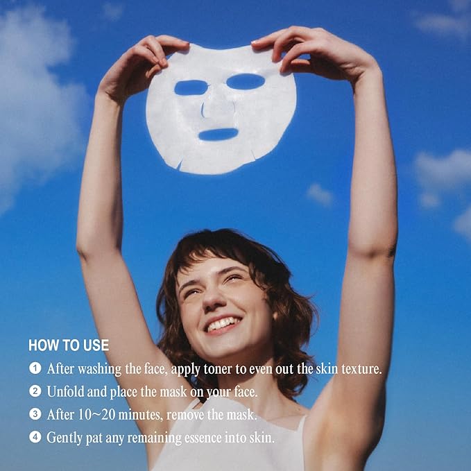 NUNIES Hydrating Sheet Mask – Korean Moisturizing Face Mask for Dry & Sensitive Skin | 10-Layer Hyaluronic Acid, Trehalose & Allantoin | Glow, pH-Balanced | Fragrance-Free, Colorant-Free | 5 Sheets