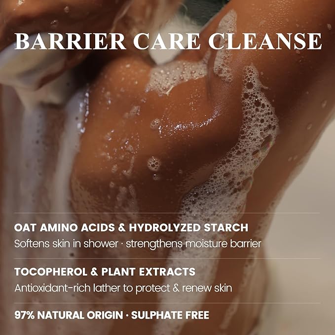 Atom Fresh Fine Fragrance Body Wash – Rose Freesia Oud Scent | Gentle Amino-Acid Cleanser with Oat, Soapberry & Vitamin E | Plant-Based & Sulfate-Free, 16.94 fl oz