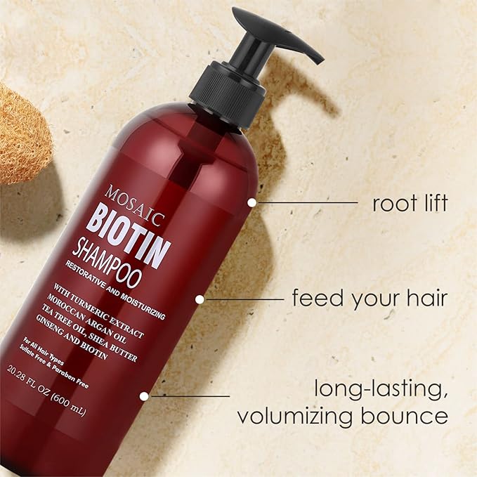 Biotin Shampoo and Conditioner Set for Hair Growth, Thinning Hair Treatment, Hair Thickening Products for Women & Men, Paraben & Sulfate Free, 20.2 FL Oz Each