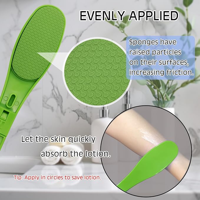 SFFTCYY&ZGTJ Back Scratcher for Women,Tanning mitt,Lotion applicator for Back,Back Washer,Foldable,Portable,Handicap Accessories for Daily Living,Lotion Back applicator,Green