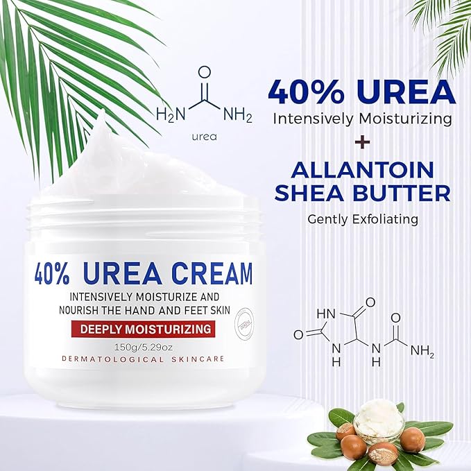 OUKEYA Urea Cream 40 Percent for Foot & Hand Cream with Foot Files for Dry Cracked,Urea Lotion for Feet Maximum Strength