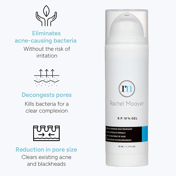 RM Benzoyl Peroxide Face and Body Gel 10% Medical grade Micronized benzoyl peroxide (without the prescription) acne treatment