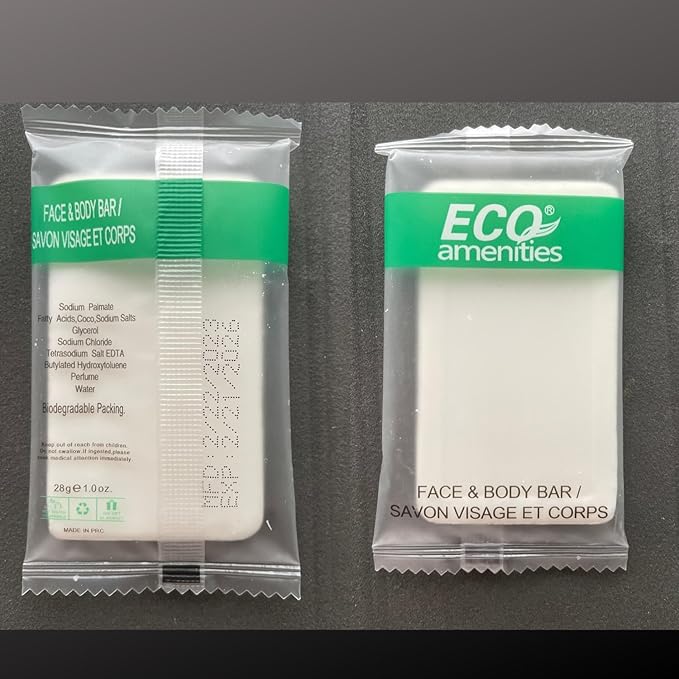 ECO amenities Bar Soap - Travel Essentials Bath Soap Bars - Hotel Amenity Bulk Set - Cruelty-Free & Individually Wrapped - 1 Oz Travel Pack
