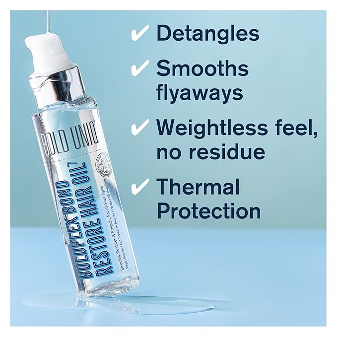 Boldplex 7 Hair Oil for Dry & Damaged Hair - Adds Shine, Strengthens, Smooths Split Ends & Frizz, Moisturizes & Nourishes. Weightless Hair Treatment Oil For Curly, Frizzy & Coarse Hair - 3.38 FlOz