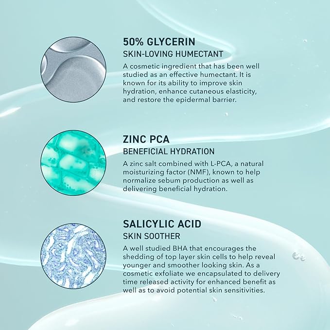 Prequel Skin Gleanser SA, Moisturizing Glycerin Face Wash,1% Salicylic Acid Face Cleanser, Unscented and Combination Skin Face Soap, 13.5 fluid ounce (Pack of 2)