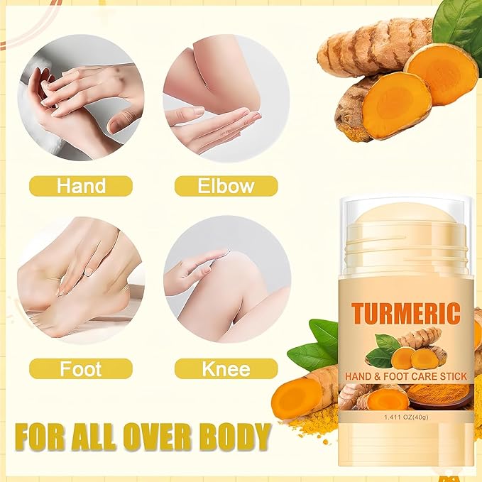 Turmeric & 60% Urea Foot Cream Set, Hydrating & Softening Hand and Foot Cream Balm Stick, Hand and Foot Cracked Heel Stick Moisturizer, Urea Cream 60 Percent for Feet Maximum Strength, 1.41 Oz Each