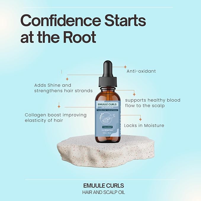 Hair and Scalp Oil, 2 oz, Deep Moisturizer with Avocado and Pumpkin Seed Oil. 100% Natural Ingredients, Sustainable Glass Bottle (2 Ounce, Unscented)