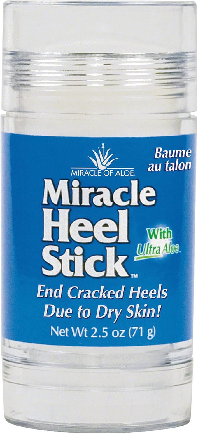 Heel Balm for Dry Cracked Feet - Miracle Heel Stick for Cracked Heel Repair - Heel Balm Stick for Cracked Heel Treatment - Formulated with Pure Aloe Vera, Tea Tree Oil, Shea & Cocoa Butters | 2.5 oz