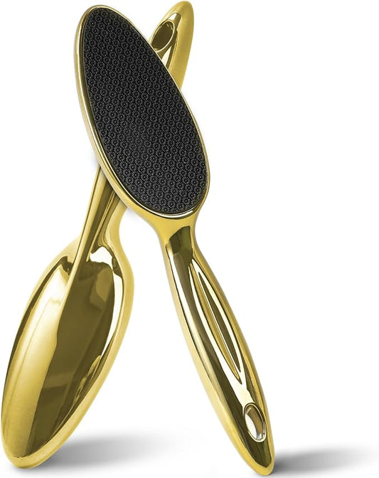 Glass Foot File, Foot Scrubber for Hard Skin Remover - Foot Callus Remover, Pedicure Tools for Feet Dead Skin, Foot Care for Women and Men, Gentle Effective Heel Scraper (Gold)