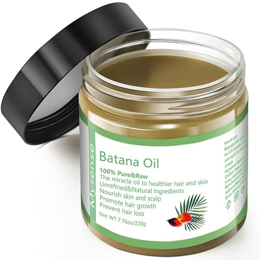 Mysense Raw Batana Oil for Hair Growth, 100% Natural Pure and Unrefined Dr. Sebi Oil, Scalp Care for Women & Men, Prevent Hair Loss, Promote Thickness, 220 g