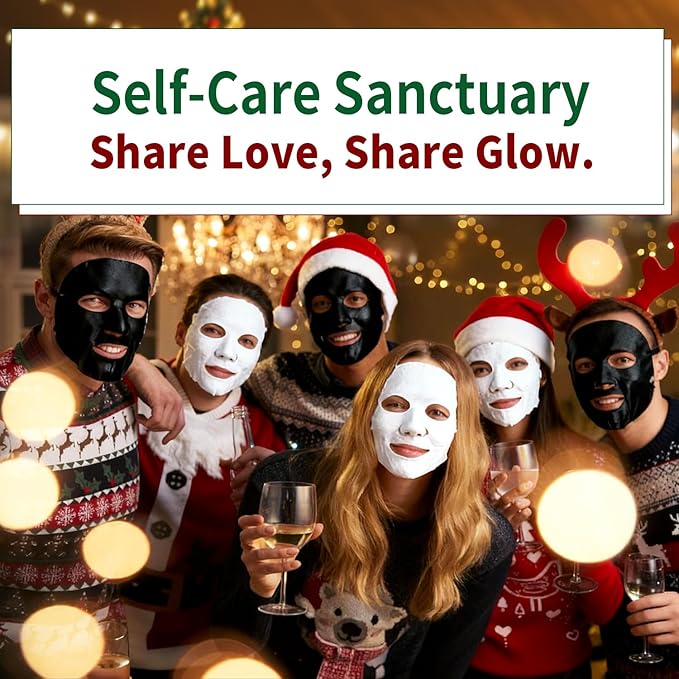 Face Sheet Masks, Christmas Stocking Stuffers, 9 Variety Packs, Peptide, Vitamin C & Panthenol B5, Antiaging, Brightening, Soothing Facial Skincare Gift Set for All Skin, Moisturizing Mask Set