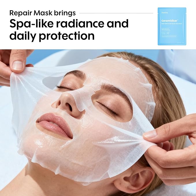 ZealSea Cicalix & Ceramidbar Face Masks Skincare Set, Derm Solution Sheet Mask for Multi-Trigger Sensitivity, Soothing & Calming, Strengthen & Restore Skin, Facial Mask with Cica & Ceramide, 16 Pack
