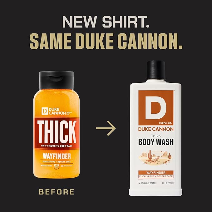 Duke Cannon Thick High Viscosity Body Wash - Wayfinder - Eucalyptus & Desert Sage Scent, 3X Thicker, Mineral-Enriched, Sulfate-Free, 17.5 oz (3-Pack)