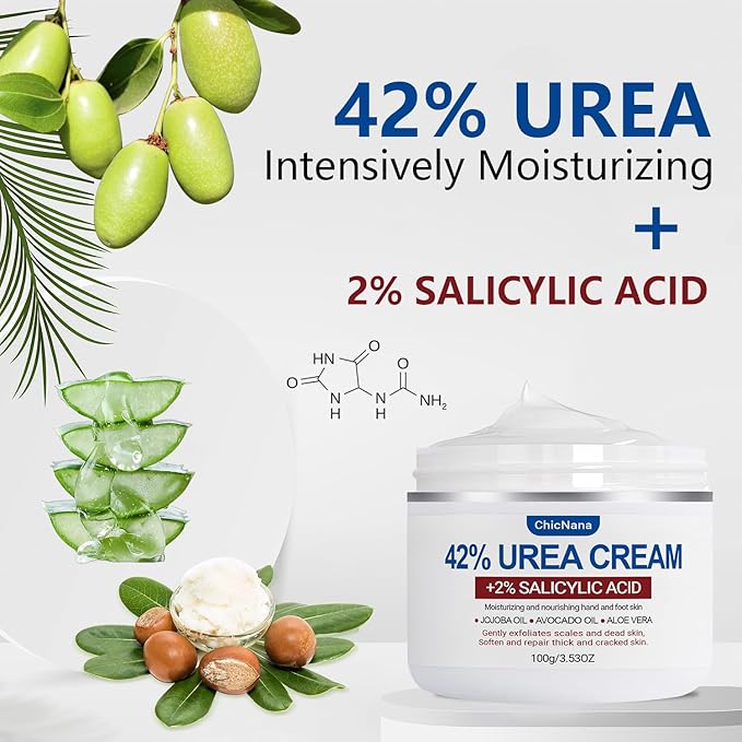 Urea Foot Cream, 42 Percent Urea Cream plus 2% Salicylic Acid Cracked Heel Repair Cream for Feet and Hand Foot Cream for Callus Remover & Nourishes Soften for Hand Foot And Body Care, 100g