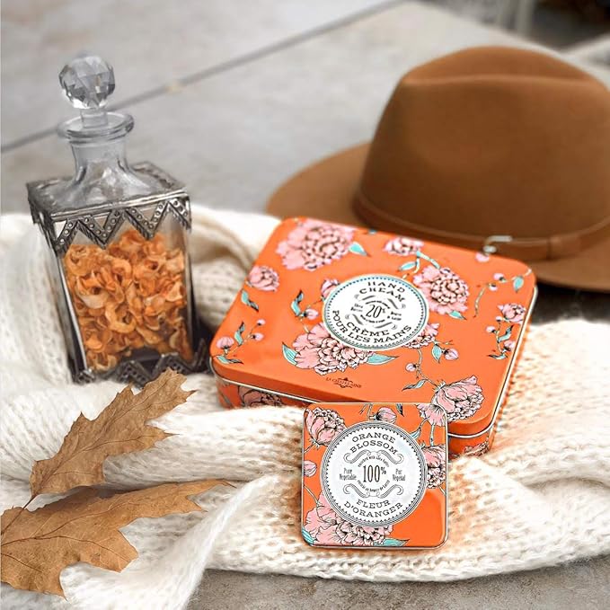 La Chatelaine Hand Cream Trio Tin, Holiday Gift Set, Natural Hand Lotion, Made in France with 20% Organic Shea Butter, Nourishing (Gardenia or Coconut Milk, Orange Blossom, Oud Rose) 3 x 1 fl. oz