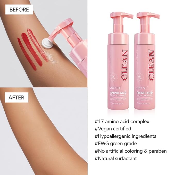 Foam Facial Cleanser - 2-in-1 Makeup Removing Face Wash with Hyaluronic Acid & Amino Acids, Moisturizing Formula for Dry to Combination Skin, Gentle Daily Cleansing (1)