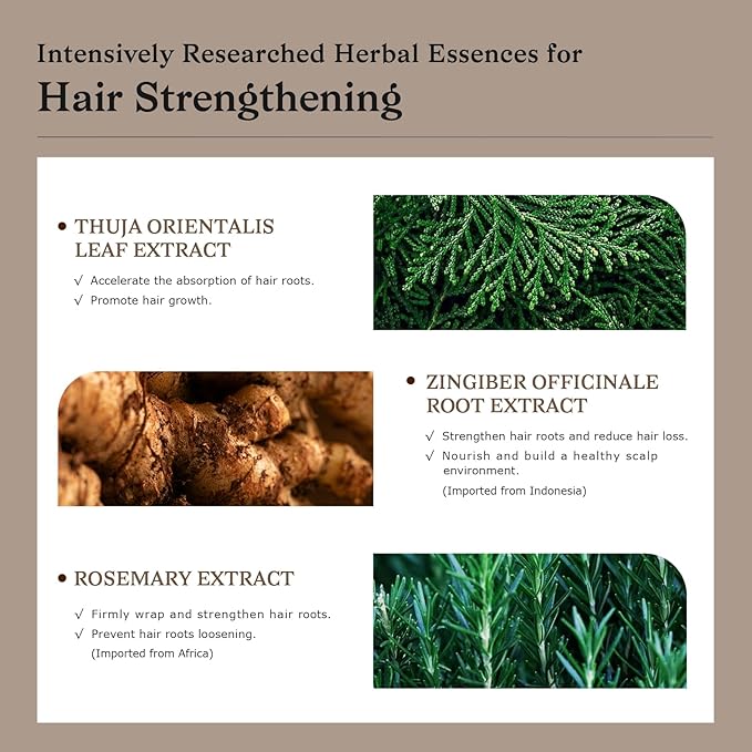 Biotin Ginger Anti-Thinning Shampoo - Helps Stop Loss for Stronger, Thicker, Longer Hair | Scalp-Nourishing, Deep Cleanse and Oil Control 15.2 FL OZ