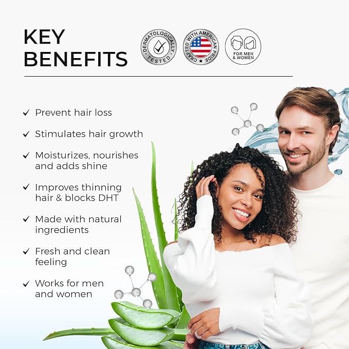 Premium Hair Strengthening Shampoo Castor Oil, Biotin, Avocado Oil, Caffeine, Saw Palmetto, Onion, and Redensyl Hair Regrowth & Thickening Support Sulfate-Free, Paraben-Free, for Men & Women