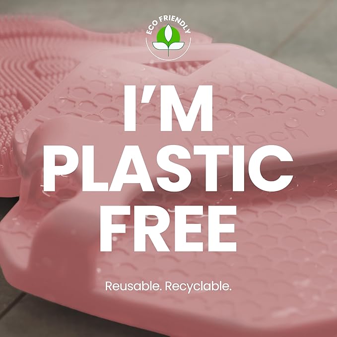 Silicone Shower Scrubber for Body – Exfoliating Loofah Alternative, Zinc & Silver-Infused, Hygienic & Gentle for Sensitive Skin, Durable & Long-Lasting Body Scrubber for Women - Rose Pink