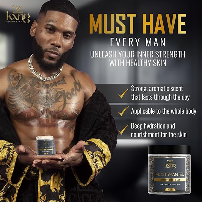 KXNG Cosmetics Shea Body Butter Cream – 4oz | Organic Body Butter for Men & Women with Raw Shea, Cocoa, Mango & Coconut Oil | Moisturizing Cream for All Skin Types – Most Wanted