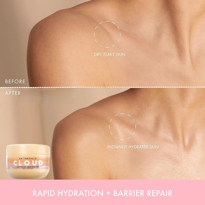 54 Thrones Barrier Repair Cloud Cream, Ultimate Hydrating Skin Care, Hydrating Peptide Moisturizer, Skin Repair Cream, Active Repair, Ugandan Vanilla & Ethiopian Honey