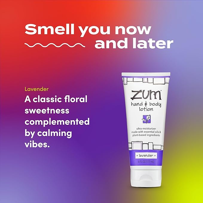Indigo Wild Zum Hand & Body Lotion - Natural Hand Lotion for Dry Hands - Body Lotion for Women & Men - Body Moisturizers Include Shea Butter, Jojoba Oil & More - Lavender - 6 fl oz