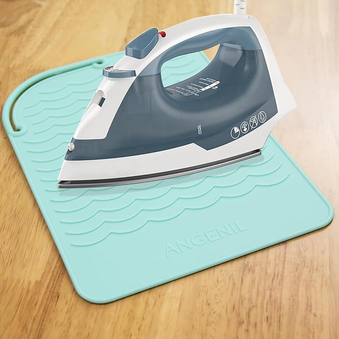 ANGENIL Heat Resistant Silicone Mat Suitable for Curling Iron, Flat Iron, Hot Tools,Safe and Heat-Resistant, Food Grade Silicone (9 "x 6.5")