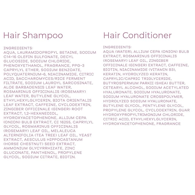 ProBliva Hair Growth Shampoo and Conditioner Set: Onion, Rosemary and Biotin Shampoo & Conditioner for Thinning Hair and Hair Loss – Strengthens, Nourishes & Promotes Thicker Hair and Healthier Scalp