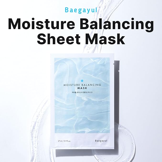 Balancing Face Mask Sheet - Korean Facial Mask for Hydrating & Soothing Sensitive Skin, Herbal Essence & Hyaluronic Acid, Korean skincare, Mask for instant Moistureizing, Glow [ 10 Sheet ]