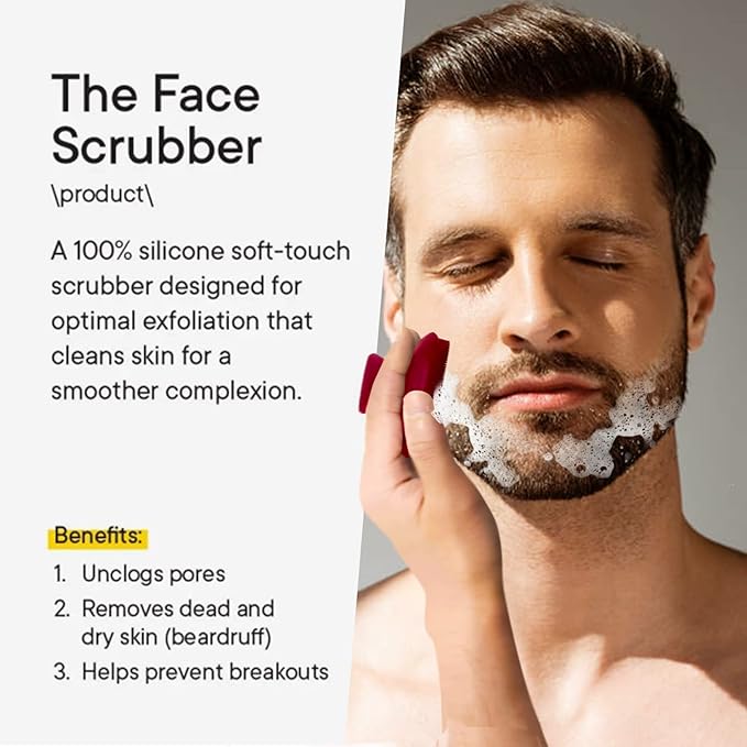 Silicone Face Scrubber for Men Facial Cleansing Brush Silicone Face Wash Brush Manual Waterproof Cleansing Skin Care Face Brushes for Cleansing and Exfoliating (red)