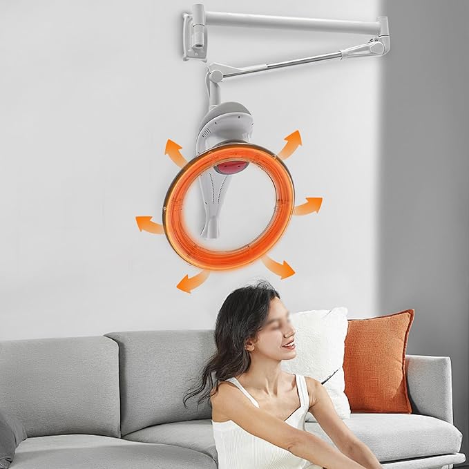 Hair Treatment Machine, 950W Wall Mount Orbiting Rotating Hair Processor for Salon Spa Family, Time Adjustable, Grey