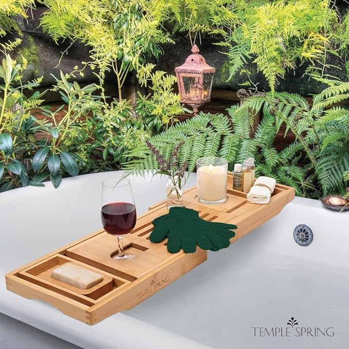 Temple Spring Exfoliating Glove, Rayon Bamboo Exfoliating Body Scrubber, Loofah Washcloth, Exfoliate Loofa Shower Scrubber, Body Exfoliator Scrub, Shower Loofah Bath Sponge - Forest Green