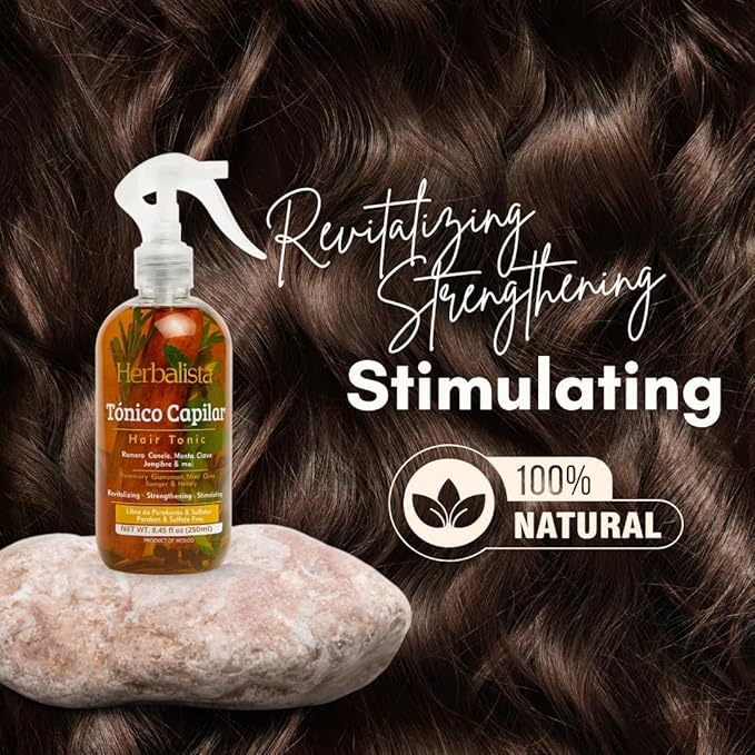 Herbalista Viral 3 Pack Herbal Hair Care Bundle – Shampoo & Conditioner 1000ml (33.8 fl oz) Each + Tonico Capilar 250ml – With Real Botanicals – 3 Piezas Shampoo & Acondicionador + Tonico Capilar.