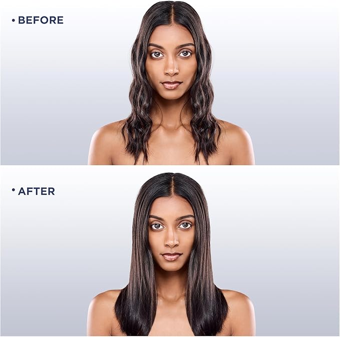 Prizm Hair Straightener Brush, 20s Fast Heating, Negative Ions Hair Straightening Brush with Less Frizz, 4 Temp Settings & LED Display, Anti-Scald Design, Gift for Women, Dual Voltage, Prussian Blue