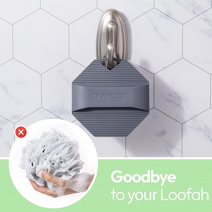 Silicone Body Scrubber, Exfoliating Body Scrubber for All Skin Types, Eco Friendly Massaging & Exfoliating Shower Scrubber with Soft Bristles, Travel Essentials, Loofah Alternative