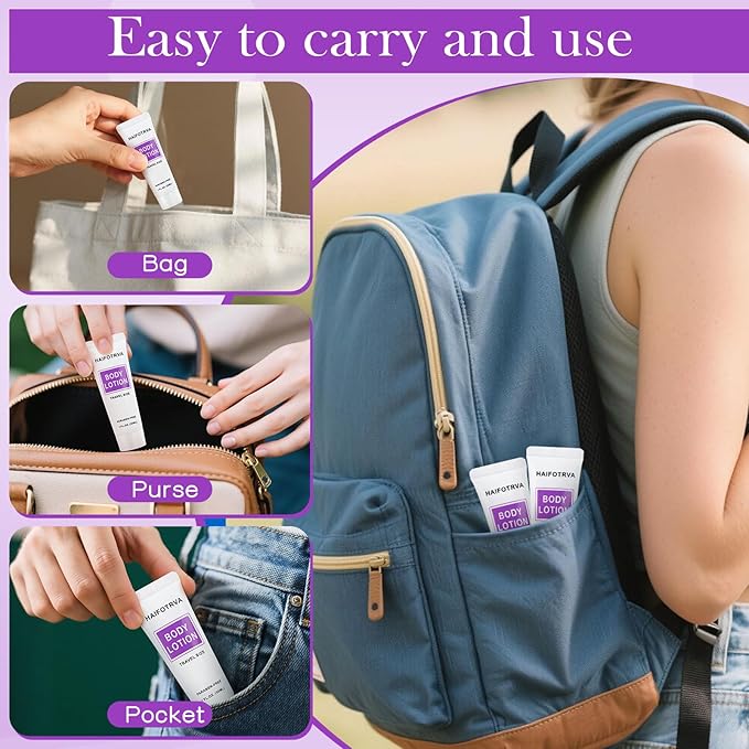 Travel Size Body Lotion Bulk Pack of 100,Individually Wrapped Small Size Hotel Body Lotion Supplies 30ml/1 fl oz Portable Toiletries Amenities Bulk for Guests,Travel,Homeless,Charity