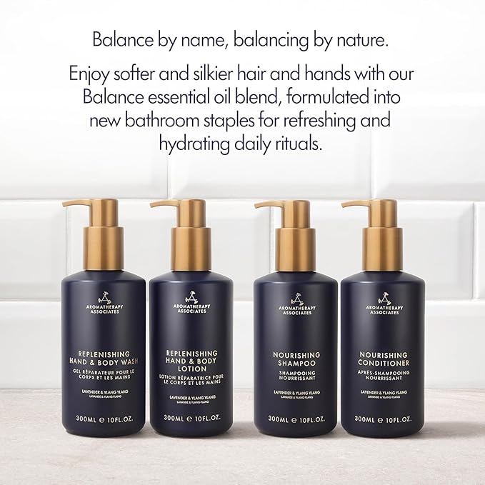 Aromatherapy Associates Balance Replenishing Shampoo, Hydrating Vegan Shampoo for Women and Men with Lavender & Ylang Ylang, Daily Hair Care for Oily or Dry Hair, 10 fl oz