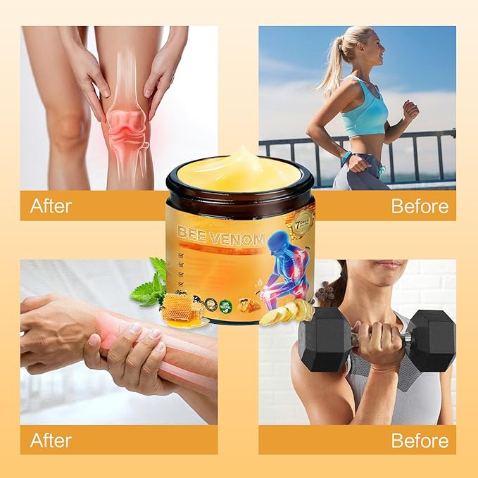 2 Pcs Bee Venom Joint Repair Cream, Throughout Release Joint Activities Muscle and Massage Relief Gel.