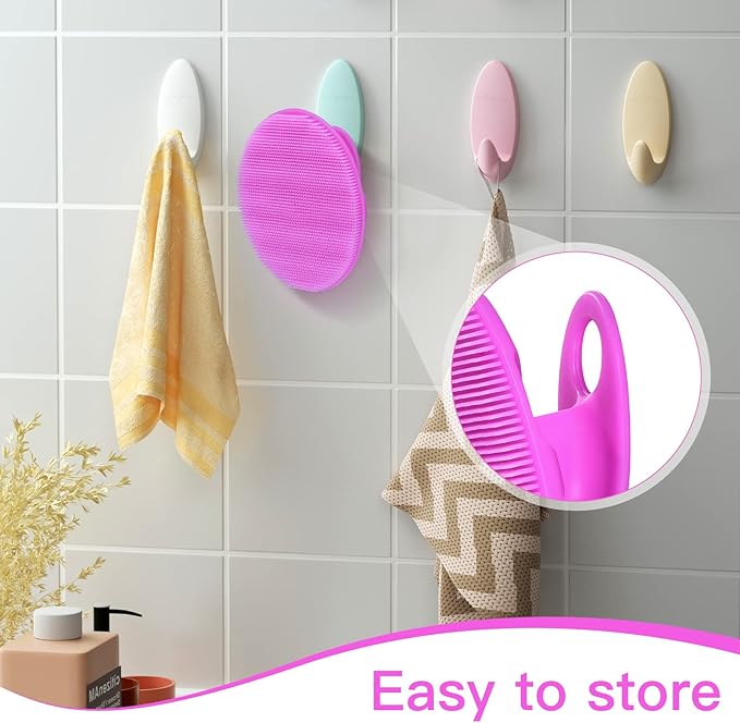 INNERNEED Food-Grade Soft Silicone Body Cleansing Brush Shower Scrubber, Gentle Exfoliating and Massage for All Kinds of Skin (Purple)