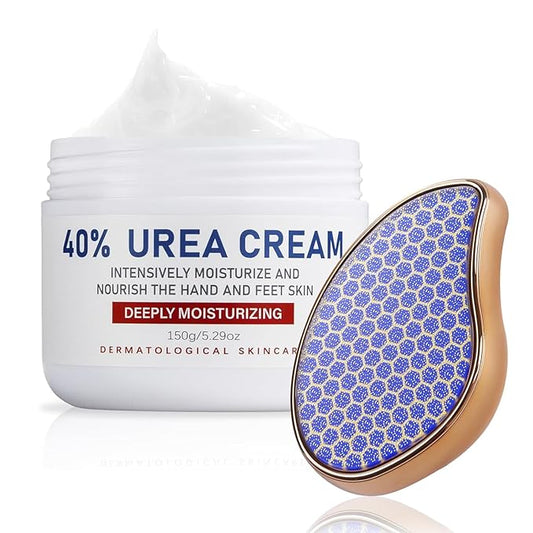 OUKEYA Urea Cream 40 Percent for Foot & Hand Cream with Foot Files for Dry Cracked,Urea Lotion for Feet Maximum Strength