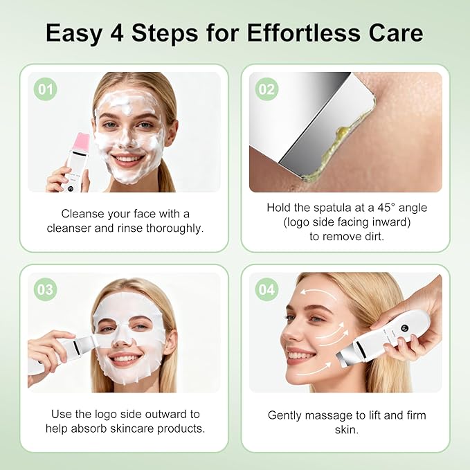 Face Blackhead Remover Tools Kit, Deep Pore Cleaner Face Scrubber with USB Recharge, 304 Stainless Steel Blade, Silicone Brushes & Blackhead Needles Set with PP Storage Box