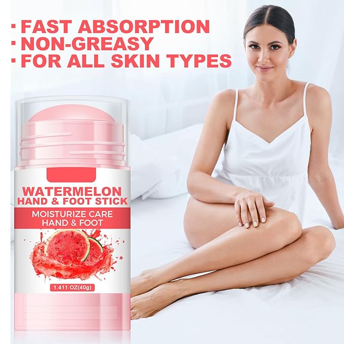 60% Urea Cream Foot Hand Cream Stick for Cracked Hands Elbows Feet Knees, Balm for Dry & Dead Skin, Hydrates & Nourish Foot Care for Women & Men, Watermelon Scent, 1.41 oz