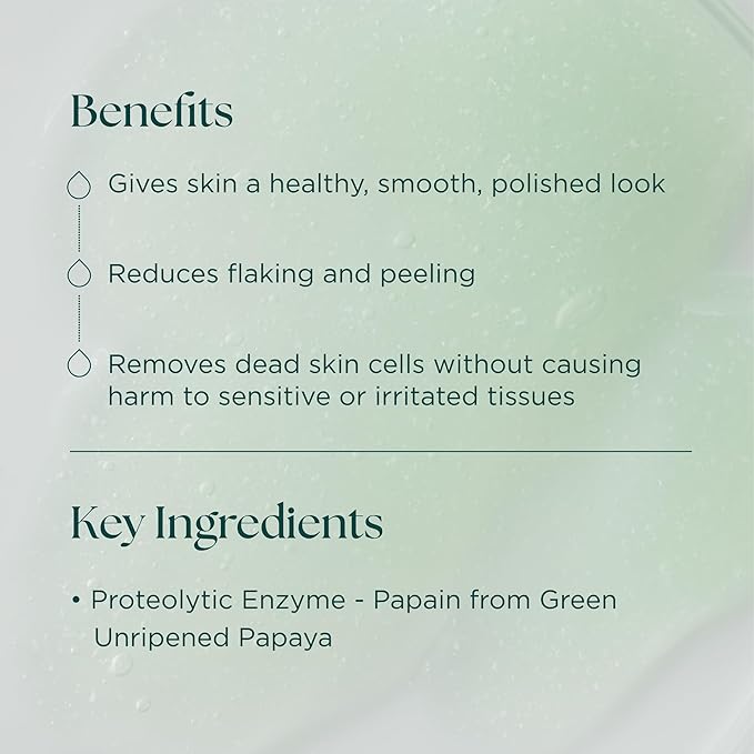 Clean Zyme - Exfoliating Face Cleanser with Proteolytic Enzymes (Papain from Green Unripened Papaya) - Cruelty Free - Made in The USA - 6 fl oz