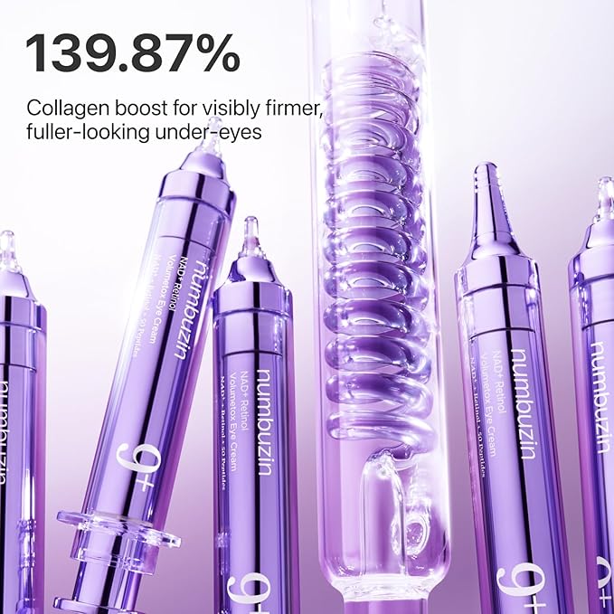 numbuzin No.9 NAD+ Retinol Eye Cream, Depuffing & Firming Eye Serum for Dark Circles, Wrinkles & Fine Lines, Peptides & Niacinamide for Glow & Undereye Radiance, Stocking Stuffers 0.33 fl oz