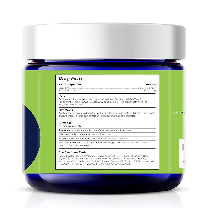 Exfoliating Foot Scrub with Pumice Stone powder - Gentle Moisturizing Foot Scrub for Dry Skin - Cracked Heel Repair for Smooth, Soft Feet - Pedicure Foot Spa 1 Pack