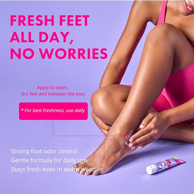Foot Care Deodorant Lotion – Long-Lasting Odor Control & Deep Hydration, Neutralizes Foot Odor, Moisturizes Dry, Cracked Heels, Mushroom Extract Formula for Soft, Healthy-Feeling Feet, 1.76oz