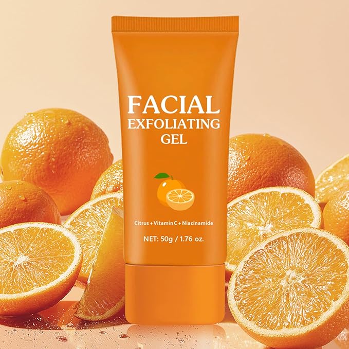 2PCS Orange Exfoliating Gel, Purifying Exfoliating Gel For Face And Body Skin, Facial Scrub Orange Enzyme GEL, Facial Exfoliator For Gentle & Hydrating, Cleansing And Rejuvenating