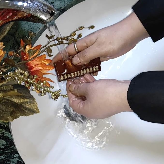 Coralpearl Wooden Nail Brush Cleaner Rosewood Two Sided in Natural 100% Boar Bristle for Cleaning Hand Finger Foot Toe, Fingernail Toenail Scrub Brush for Men Women Kids Manicure Pedicure Care (4)