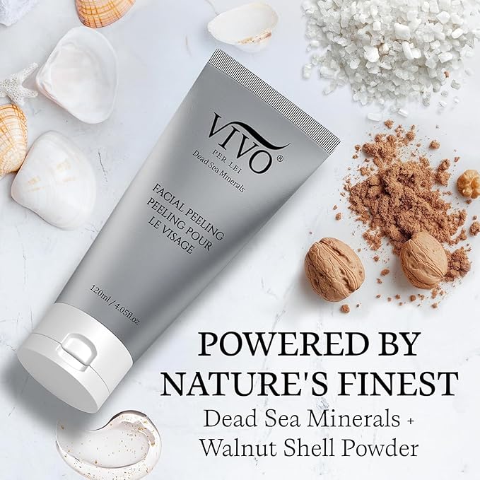 Vivo Per Lei Facial Peeling Gel - Helps Address Dead Skin Buildup - Gentle Exfoliating Gel for Rough, Dry, Sensitive or Mature Skin - Face and Body Scrub - Non Abrasive - 4.05 Fl. Oz. - Pack of 3